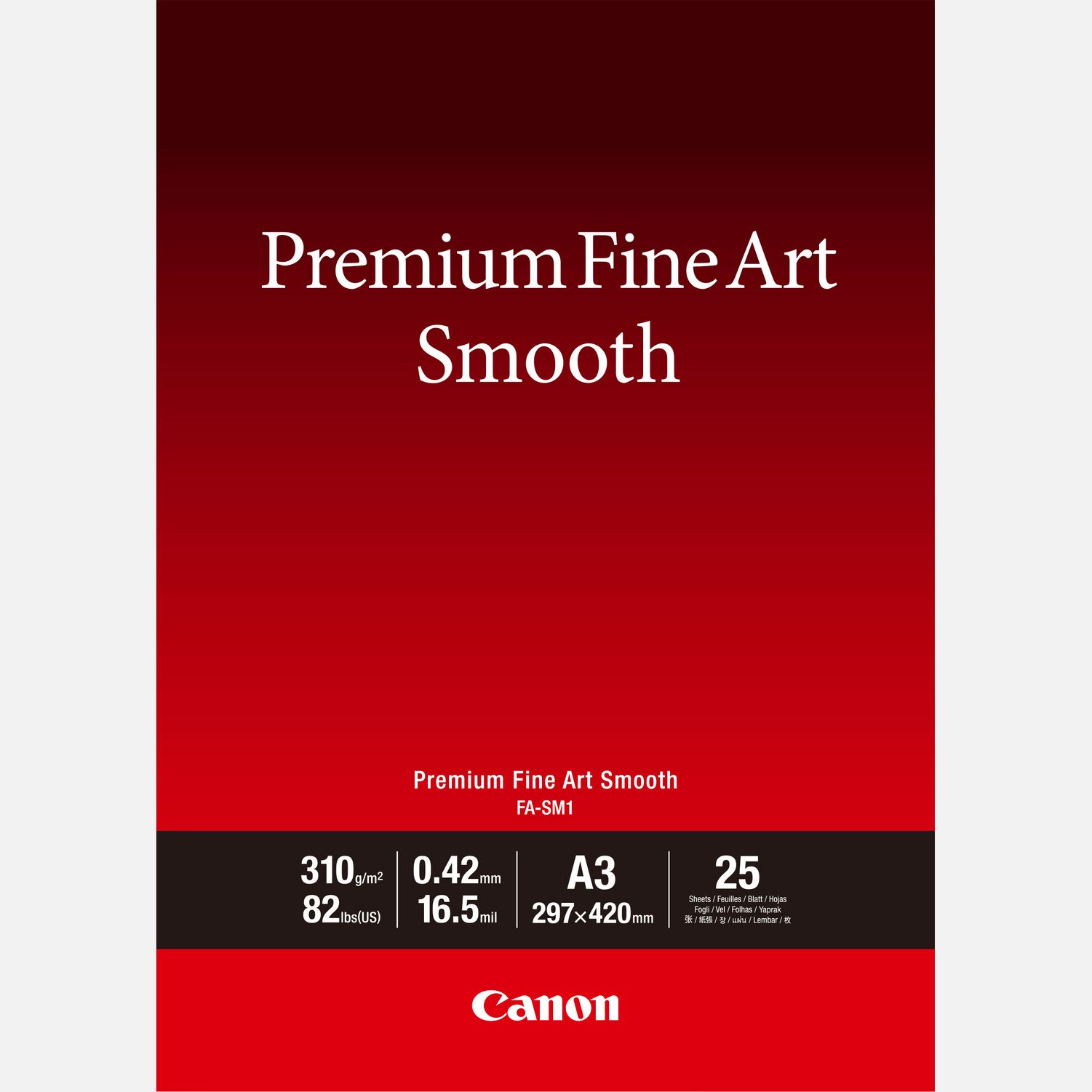 CANON Papier A3 beaux-arts lisse Premium  FA-SM1 - 25 feuilles