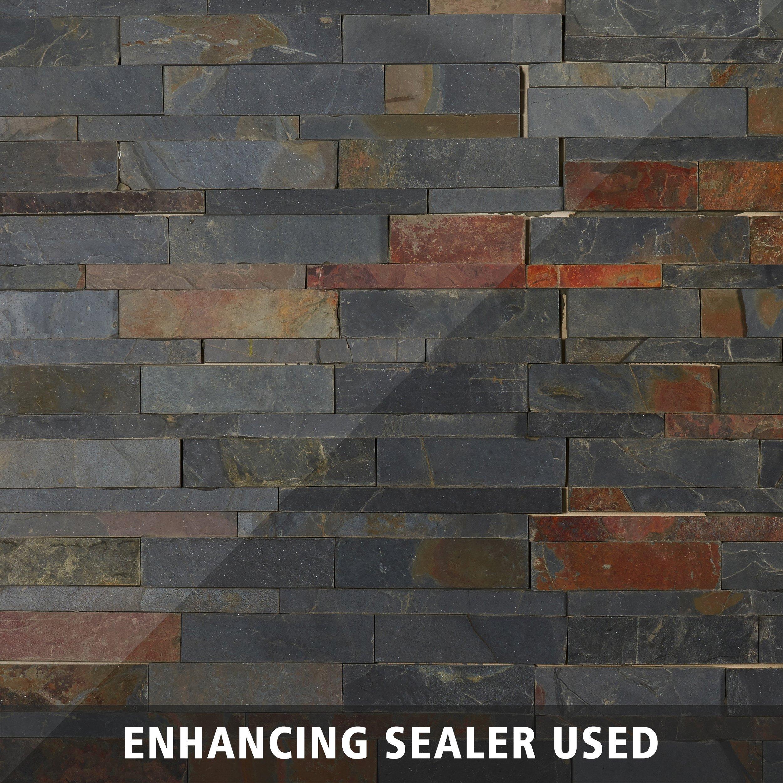 ledger slate stone panel split face ledgers stacked floor decor rock mustang ridge quartzite
