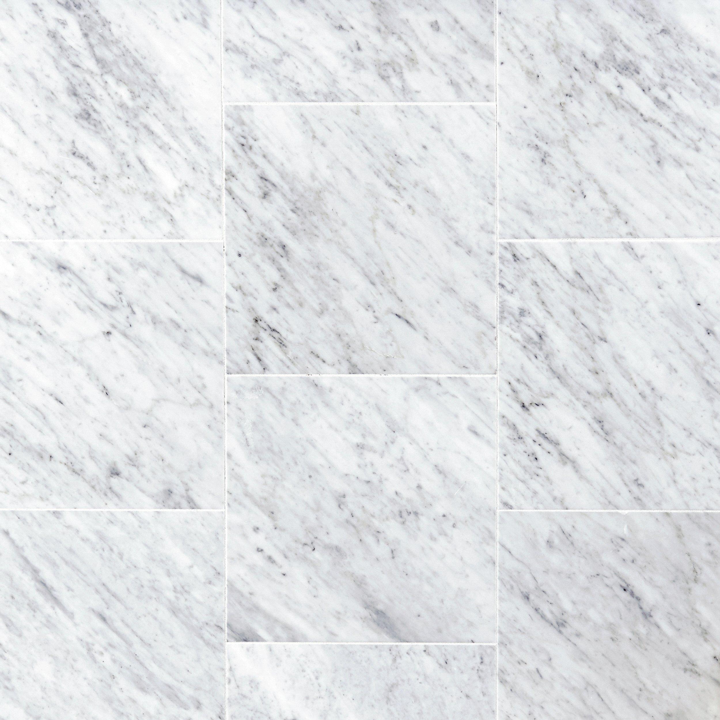 Carrara White Honed Marble Tile 12 x 12 921100474 Carrara White Honed Marble Tile 12 x 12 921100474