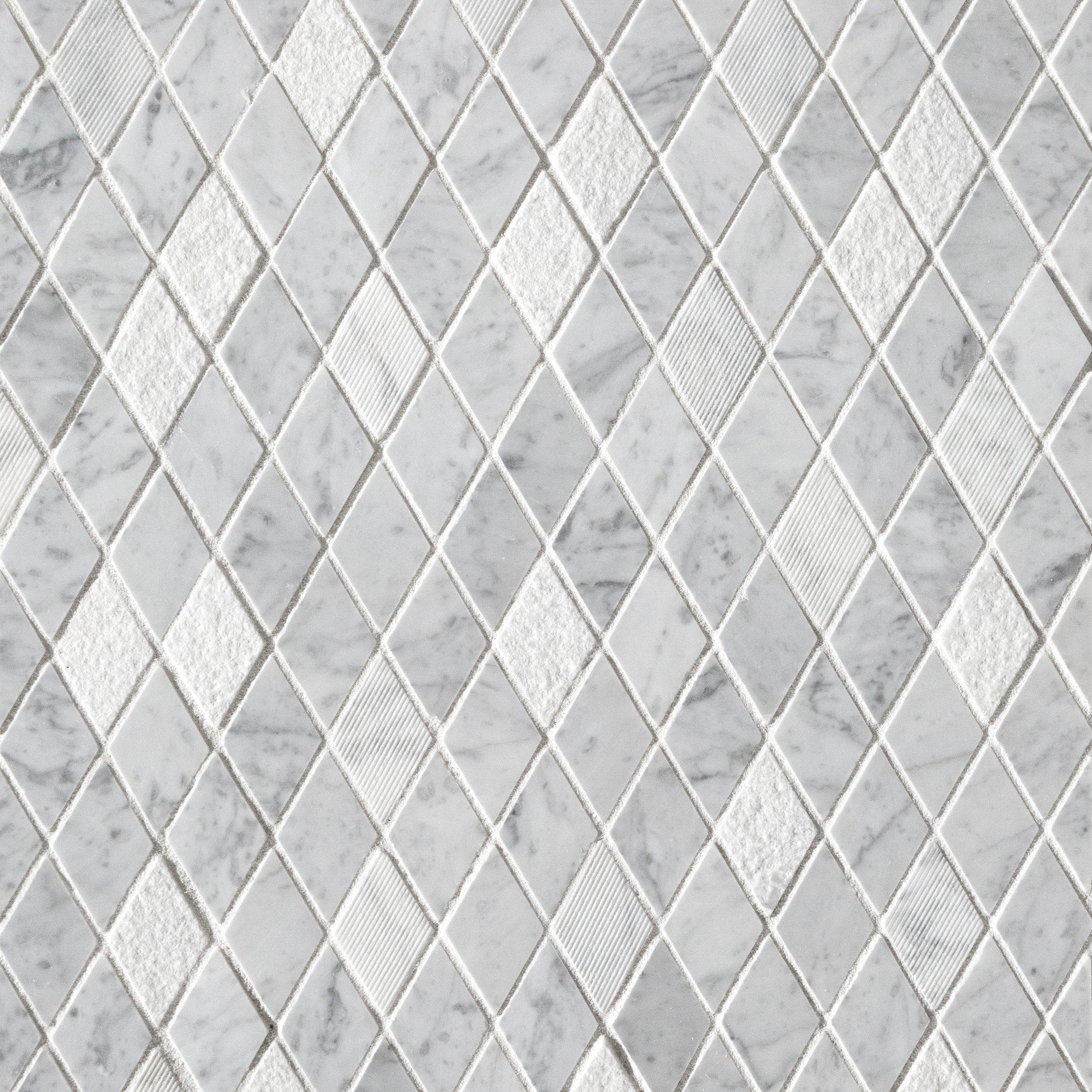 Sahara Carrara Brick Marble Mosaic - 12 x 12 - 100137702 ...
