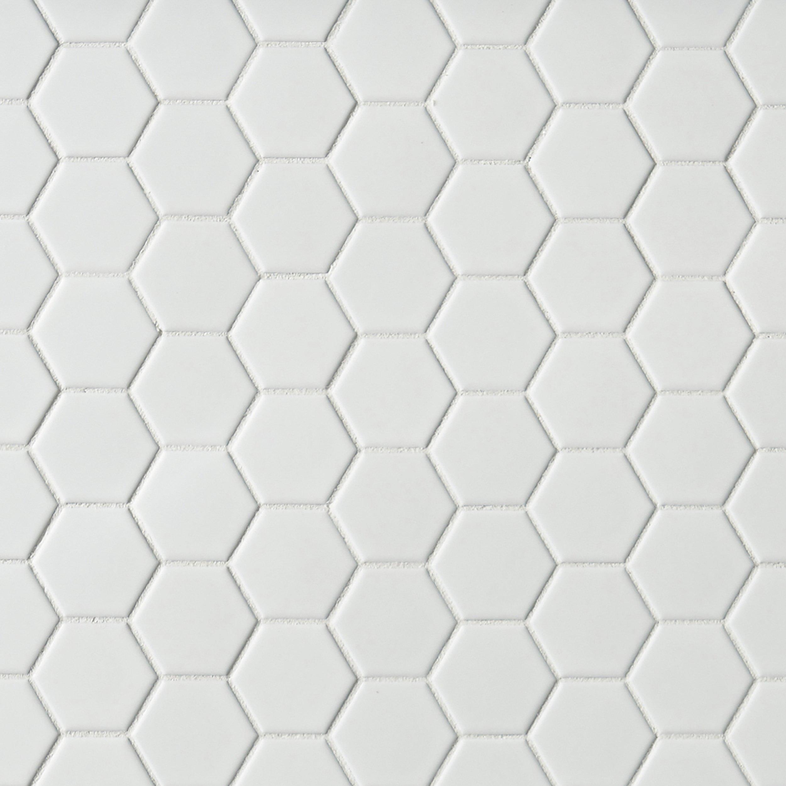 Metro White Matte Hexagon Porcelain Mosaic