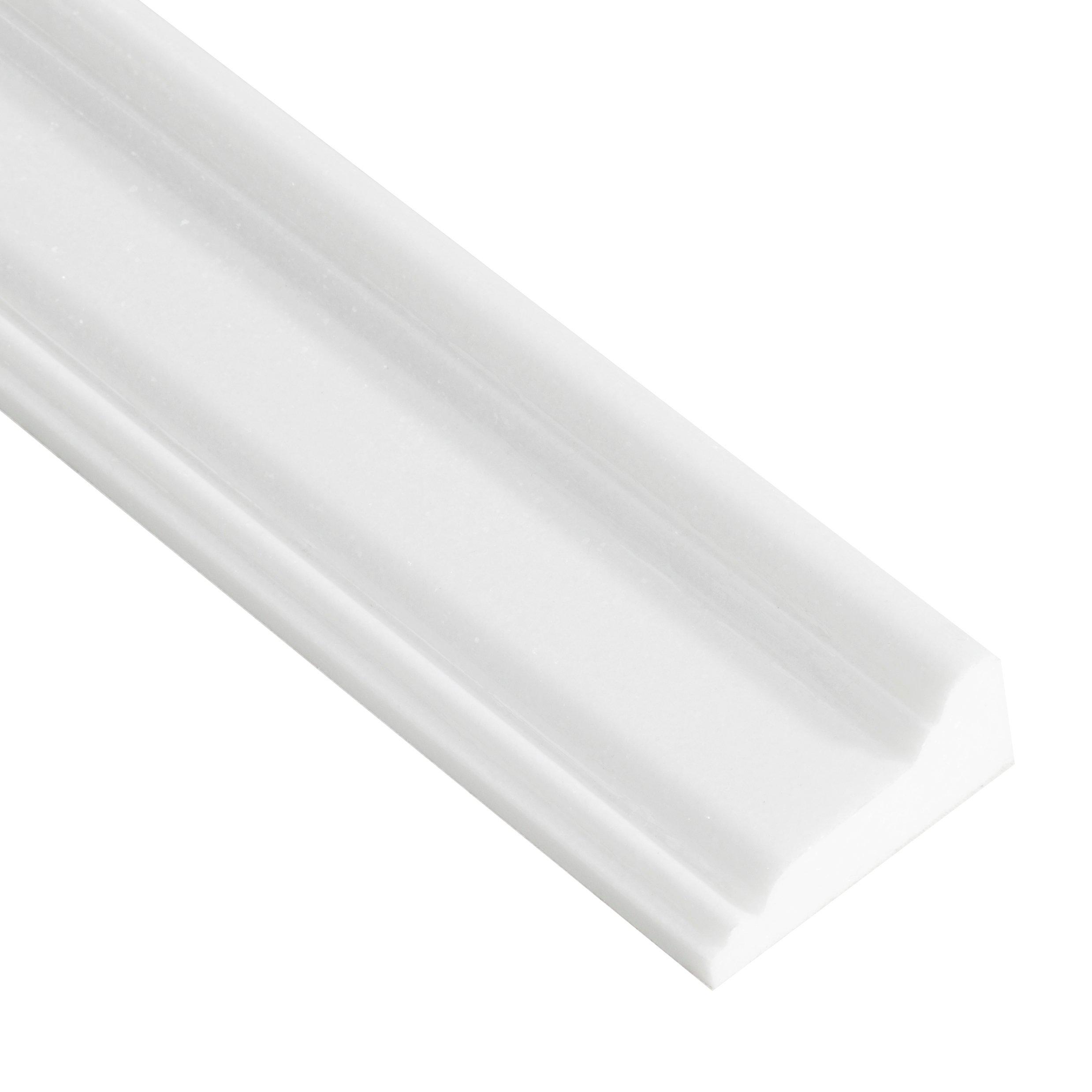 Carrara White Marble Chair Rail - 3 x 12 - 100156264 ...