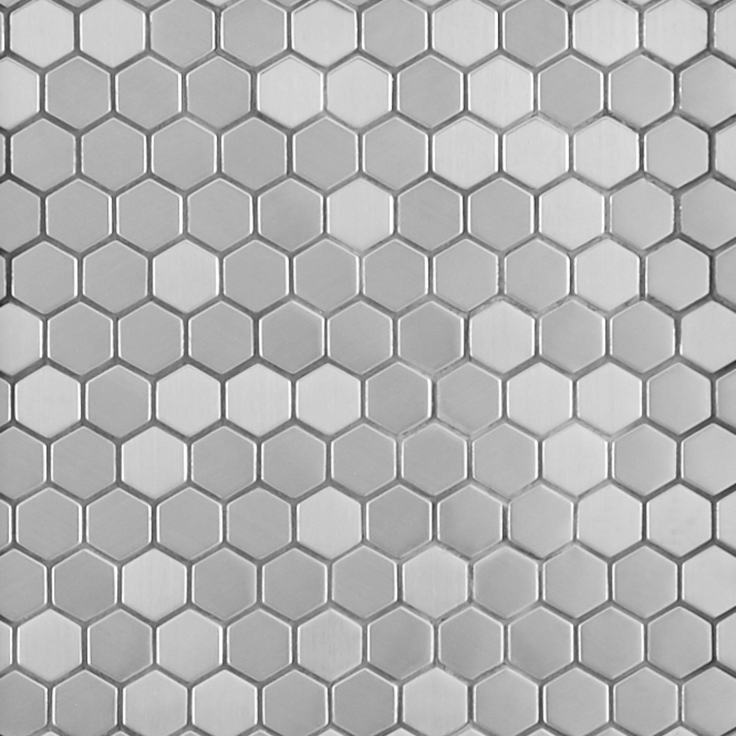Stainless Steel Hexagon Brushed Metal Mosaic - 11 x 12 - 100248350 ...