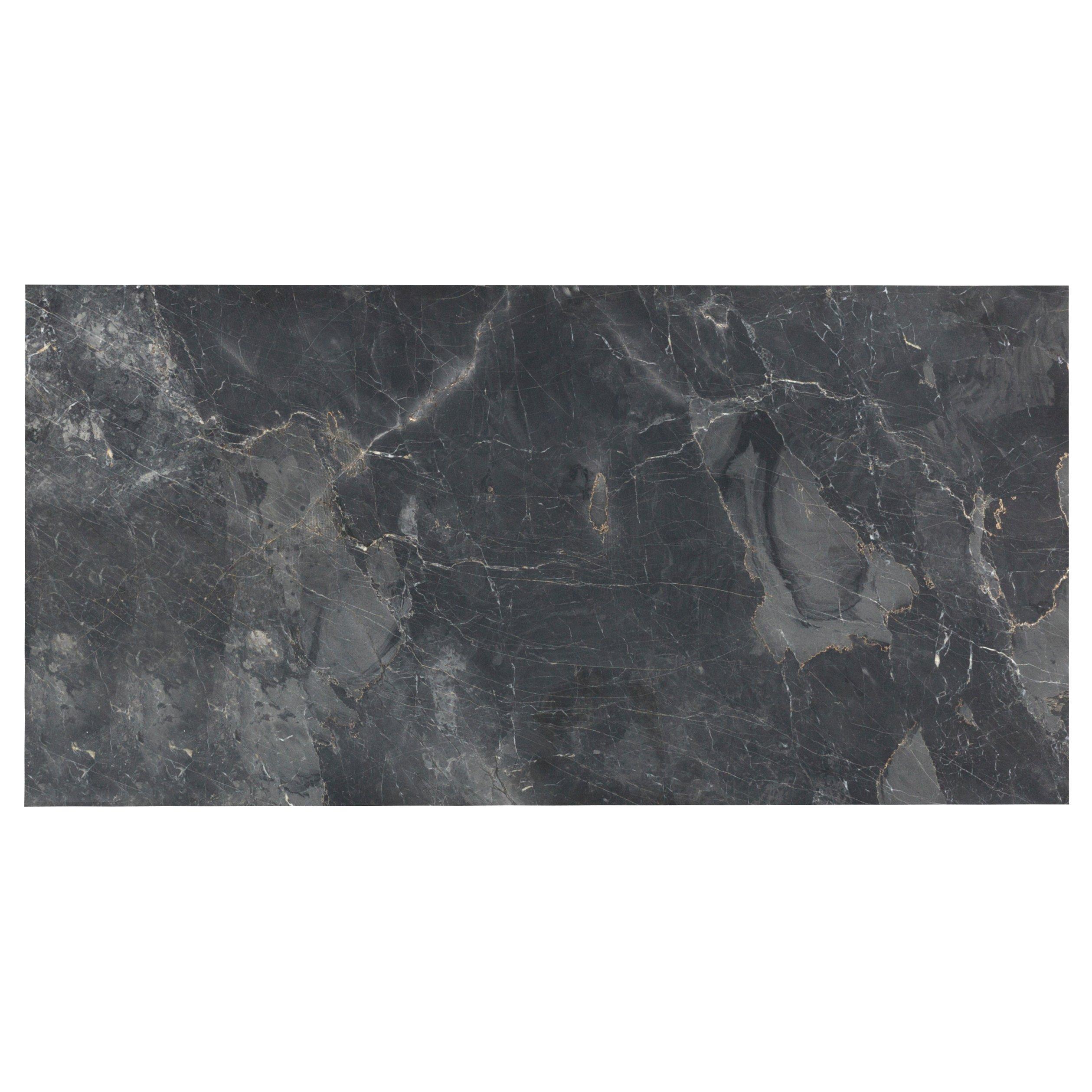 Silver Black Polished Marble Tile - 12 x 24 - 100434711 | Floor and Decor