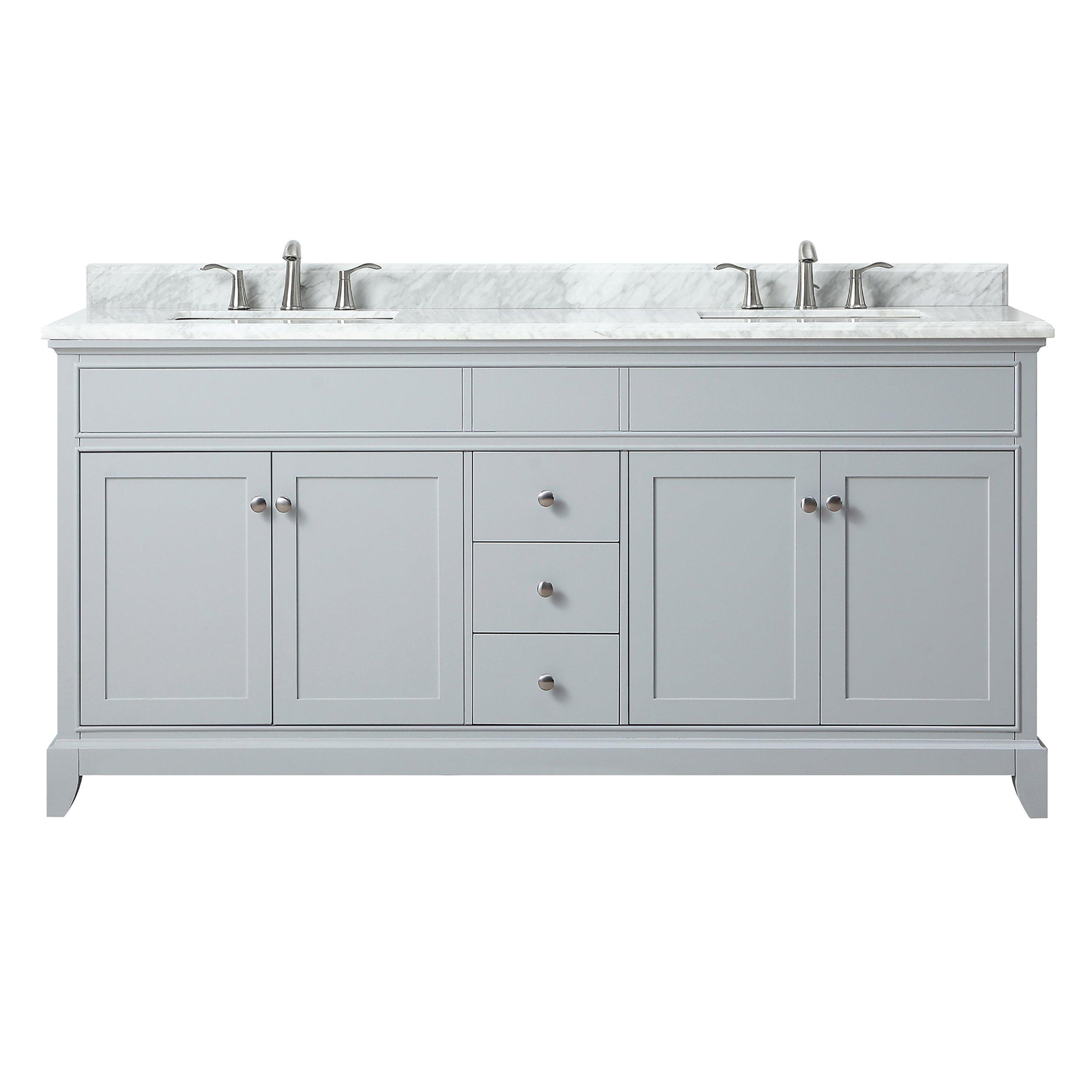 Aurora 49 in. Vanity with Carrara Marble Top - 49 in ...