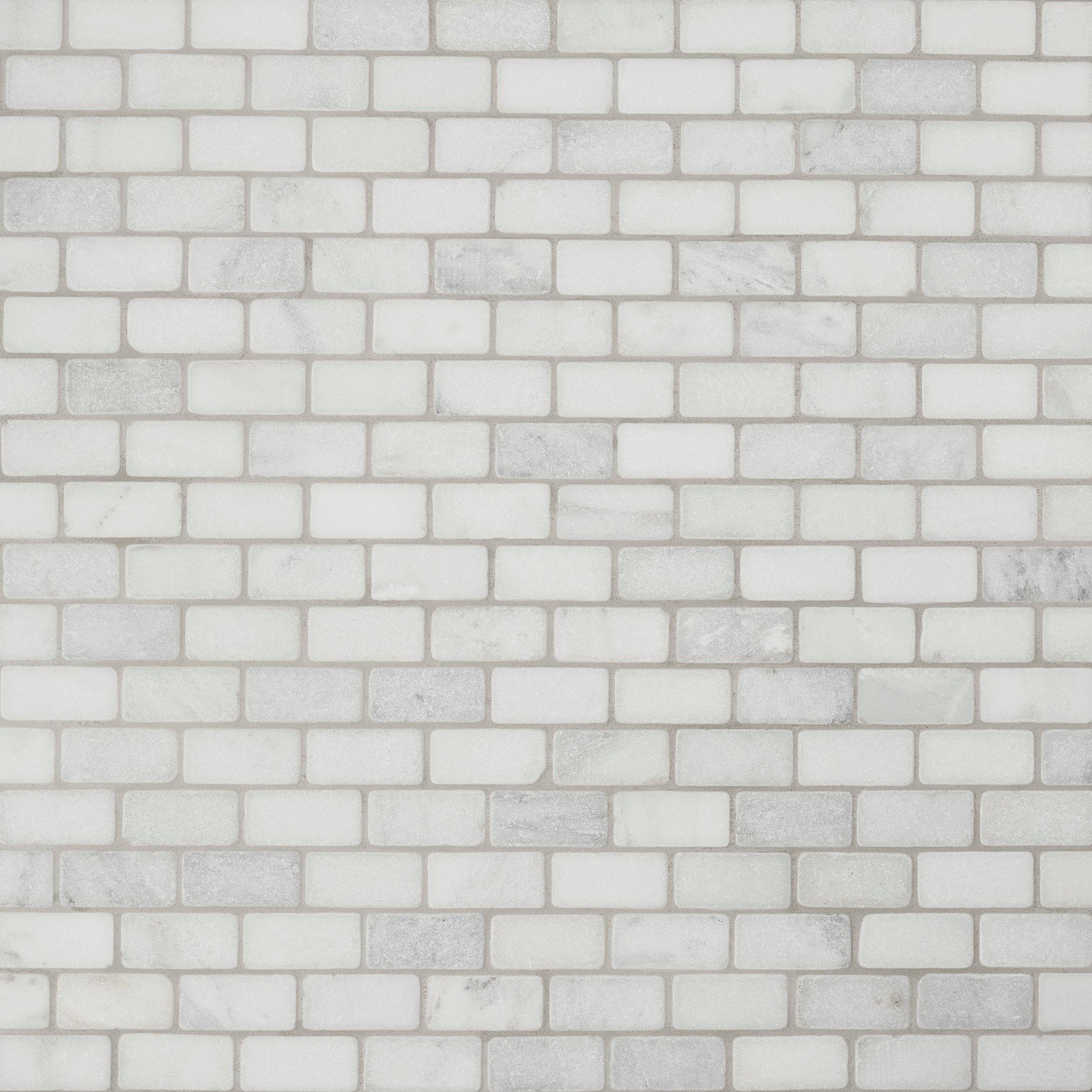 Sahara Carrara Brick Marble Mosaic - 12 x 12 - 100137702 ...
